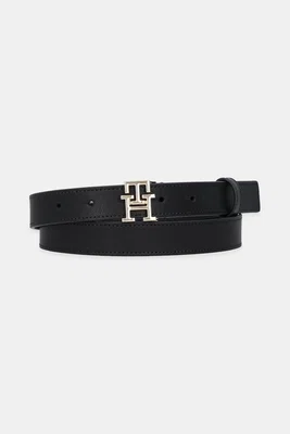 Kožený pásek Tommy Hilfiger dámský, černá barva, AW0AW17496