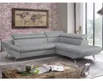 Rohová sedacia súprava Estelle, svetlo šedá látka, pravý roh%