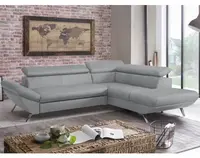 Rohová sedacia súprava Estelle, svetlo šedá látka, pravý roh%