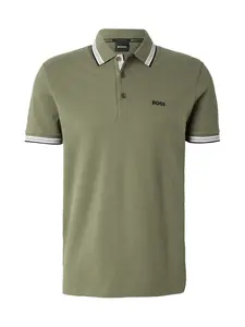 BOSS Tričko 'Paddy'  kaki / čierna / biela