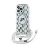 Zadní kryt Karl Lagerfeld IML Monogram Crossbody K&CH Heads MagSafe pro Apple iPhone 14 Pro Max, transparentní