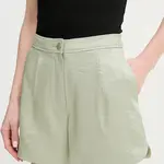 Kraťasy Guess CAMILLE dámské, zelená barva, hladké, high waist, W5GD68 WH5F0