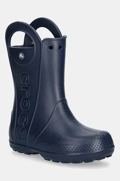 Holínky Crocs HANDLE IT RAIN BOOT KIDS tmavomodrá barva, 211052