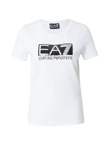 EA7 Emporio Armani Tričko  čierna / biela
