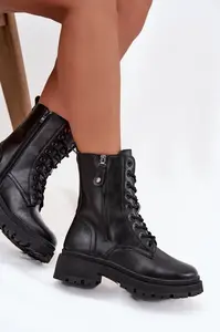 EVENTO Dámské pracovní kotníky s vyhříváním s dvojitým zipem černé Perlina