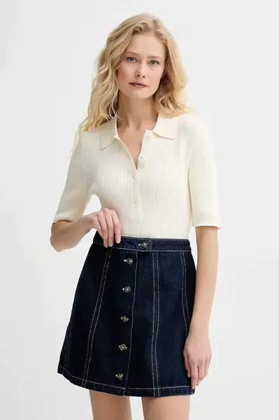 Bavlněné polo tričko A.P.C. polo danae béžová barva, COGDK.F23216