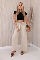 Kesi Włoski Nohavice so širokým pásom béžový