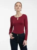 Bordový dámsky top s dlhým rukávom