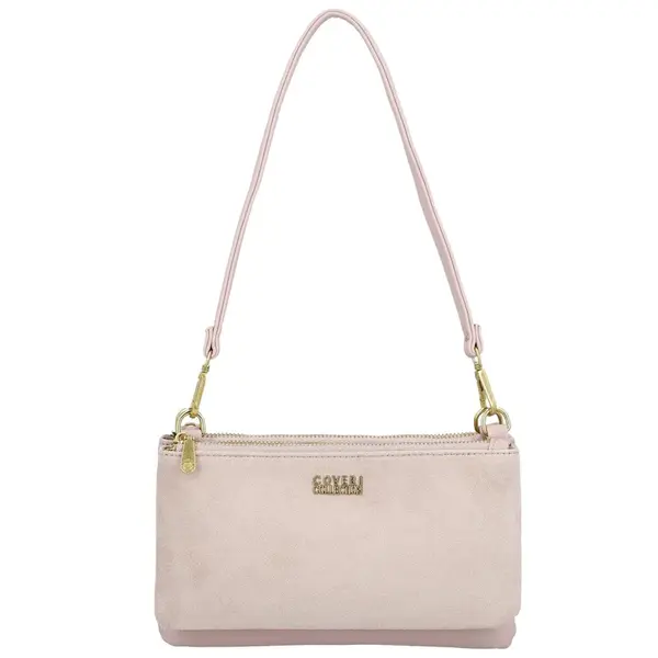 Stylová dámská semišová kabelka na rameno Amanda, růžová