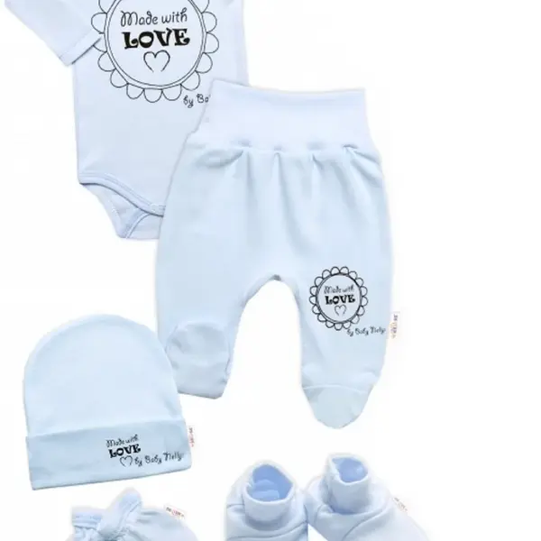 Baby Nellys Soupravička do porodnice 5D Made with love, - modrá, vel. 62