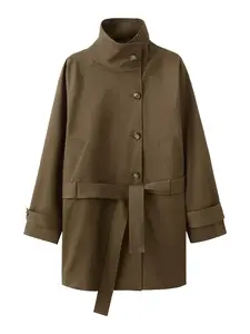 MANGO Prechodný kabát 'Mona'  hnedá