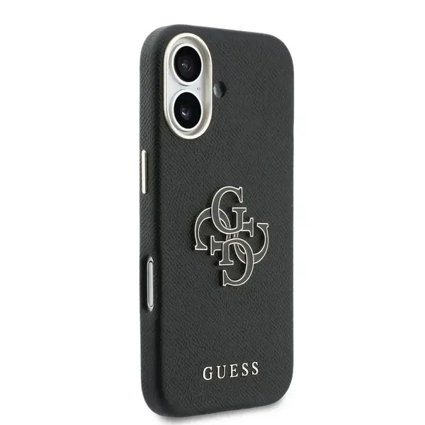Zadní kryt Guess PU Resin Logo pro Apple iPhone 17, černá