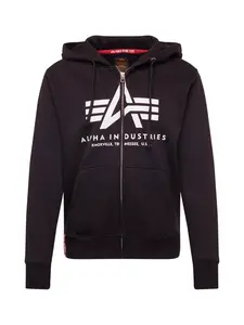 ALPHA INDUSTRIES Tepláková bunda  čierna / biela
