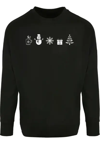 Merchcode Tričko 'Christmas'  čierna / biela