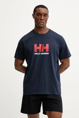 Bavlněné tričko Helly Hansen HH LOGO tmavomodrá barva, s potiskem, 54596