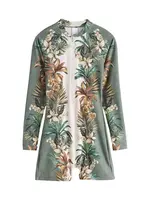 Next Jednodielne plavky  krémová / hnedá / olivová / nefritová