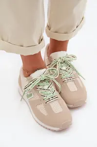 Dámské béžové tenisky s ozdobným šněrováním Henira