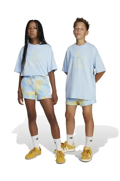 Dětské kraťasy adidas Originals modrá barva, vzorované, nastavitelný pas, JD2943