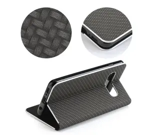 Flipové pouzdro Forcell Luna Carbon pro Xiaomi Mi 11 Lite 4G/5G / Mi 11 Lite 5G NE, černá