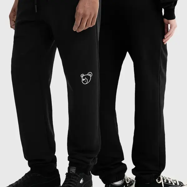 Bavlněné tepláky Inbetweeners černá barva, medium waist, S5TWUAFP026