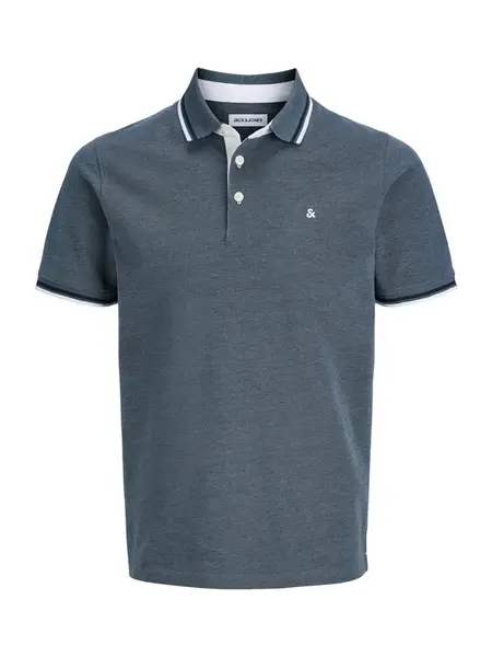 Jack & Jones Plus Tričko 'JJEPaulos'  modrá melírovaná / biela