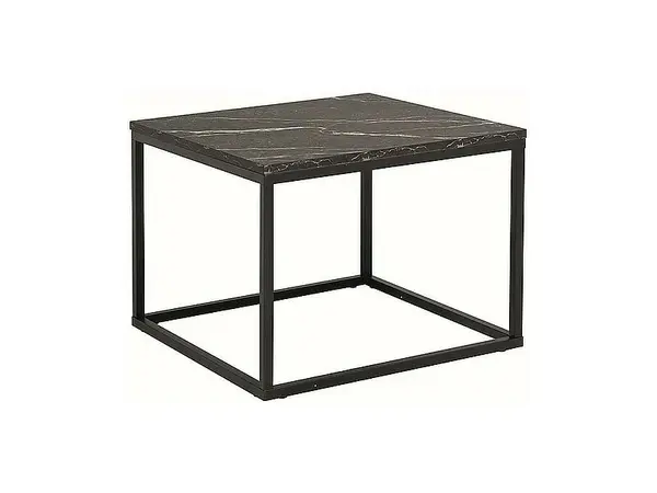 Konferenční stolek s deskou v dekoru mramor ROSSI B 60x60 černý