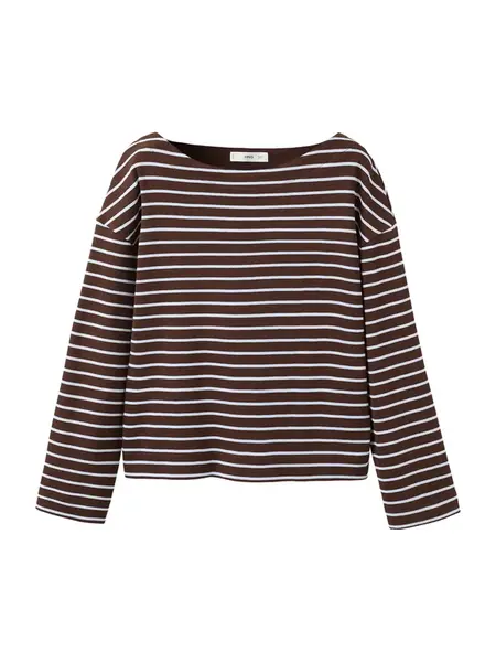 MANGO Mikina 'TIMOTHEE'  čokoládová / biela