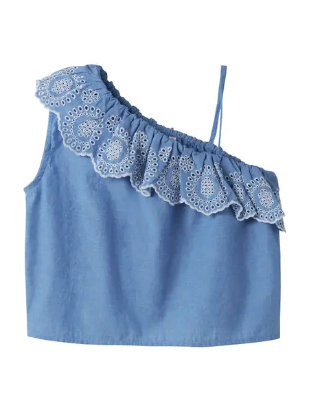 NAME IT Top 'NKFFERMA'  modrá denim / biela