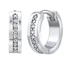 Silvego Nadčasové stříbrné náušnice kruhy se zirkony Lola QRE740K