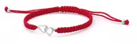 Beneto Exclusive Šňůrkový červený kabala náramek Srdce AGB547