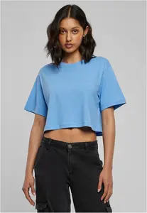 Dámské krátké oversized triko horizontálně modré