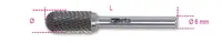 Beta tools Pilník rotační z karbidu, 426md/ct,válcový okrouhlý fi 8 x 19 x 63 mm, kolík fi 6mm