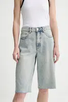 Džínové šortky Gestuz dámské, modrá barva, high waist, 10910165