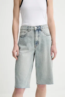 Džínové šortky Gestuz dámské, modrá barva, high waist, 10910165