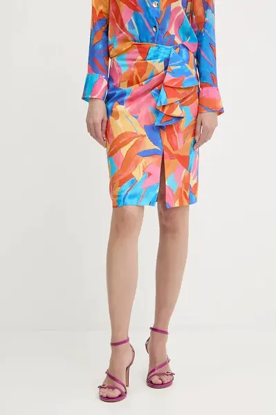 Bavlněná sukně Morgan oranžová barva, mini, pouzdrová, JDILA.F