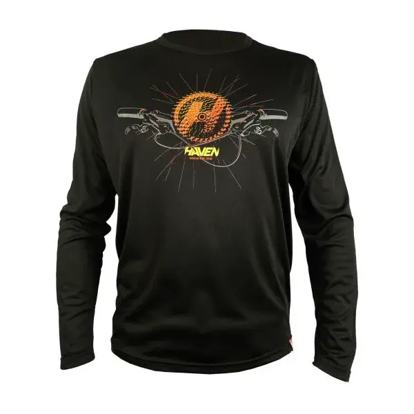 HAVEN NAVAHO II LONG Pánsky voľný cyklistický dres, čierna, veľkosť