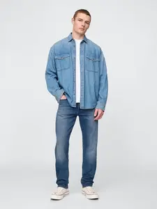 GAP Džíny slim straight faded medium - Pánské