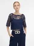 Tmavě modrá krajková halenka ORSAY