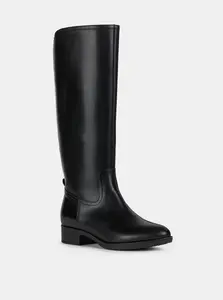 Černé kožené kozačky Geox