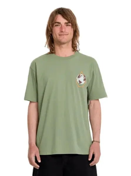 Volcom pánské tričko Globular Sst Brolive | Zelená | Velikost M | 100% bavlna