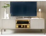 TV skříňka Sento, kašmírově béžová/šampaň, s osvětlením