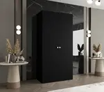 Šatní skříň Abi Parma 1 Rozměry: 100 cm, Pásky / úchyty: Kašmír, Barva korpusu + barva dveří: Černá + Černá