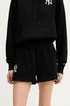 Kraťasy New Era dámské, černá barva, s aplikací, high waist, 60564909