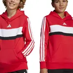 Dětská mikina adidas červená barva, s kapucí, vzorovaná, JI6212