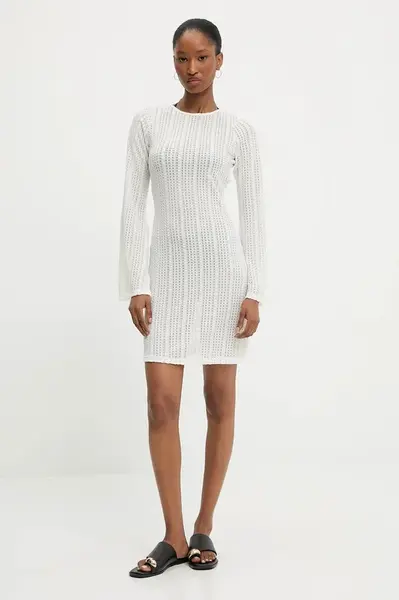 Plážové šaty Answear.LAB béžová barva, mini, přiléhavé