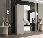 Šatní skříň Abi Bari 2 Rozměry: 100 cm, Pásky / úchyty: Černá, Barva korpusu + barva dveří: Kašmír + Kašmír