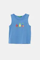Dětský bavlněný top United Colors of Benetton modrá barva, 3I1XGH012