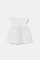 Dětské plátěné šaty United Colors of Benetton bílá barva, midi, 43WBAV00N