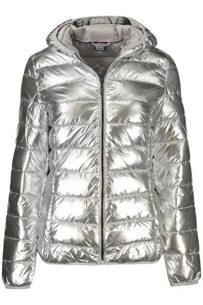 Dámská stříbrná prošívaná zimní bunda
