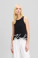 Bavlněný top Karl Lagerfeld černá barva, A2W17066